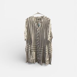 Hayden Black and Cream Striped Blouse